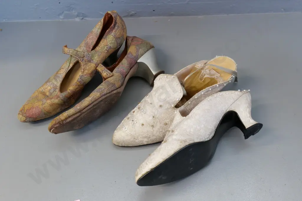 vintage costume items - 2 pairs (circa 1920s?) evening shoes Image 1++