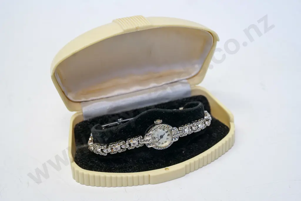 marcasite watch in bakelite case Image 1++