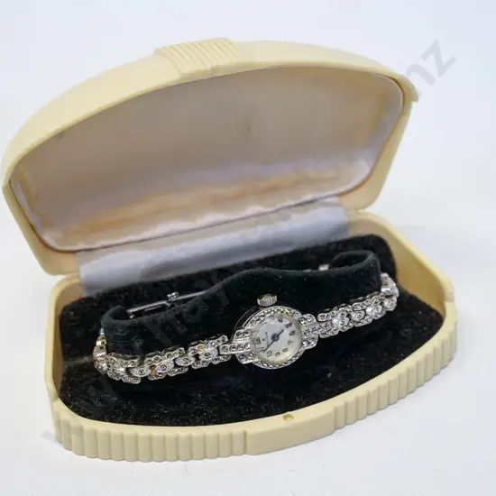 marcasite watch in bakelite case