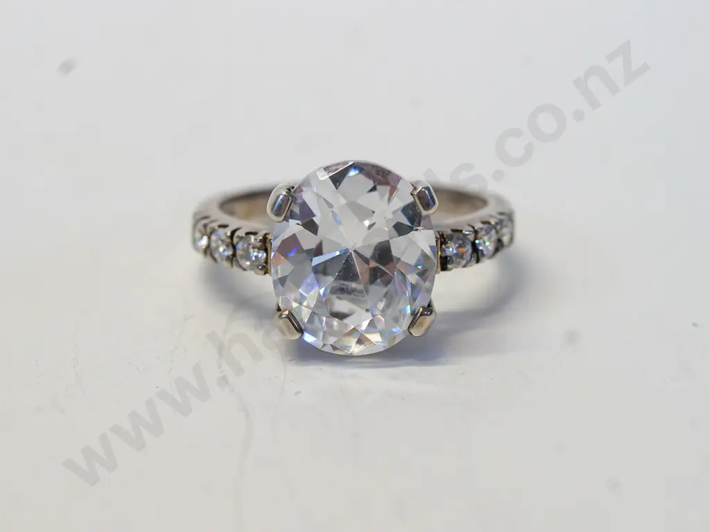 cz dress ring stamped sil Image 1++