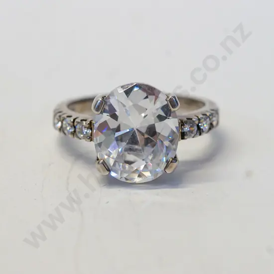 cz dress ring stamped sil