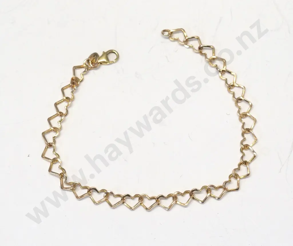 heart link bracelet stamped 375 Image 1++