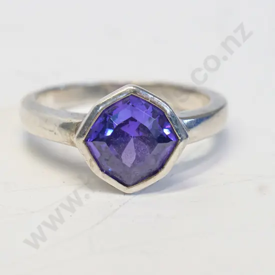 silver amethyst ring stamped 925