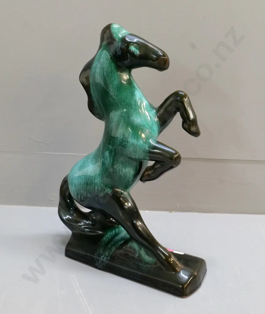large Blue Mountain pottery rearing horse figure H-370 Image 1++