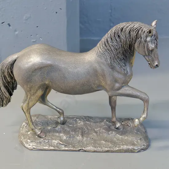 Spanish cast metal horse figure - stamped Nico H-200 L-240