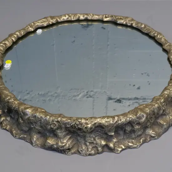 cast metal framed mirrored cake stand - H-65 Diameter 500