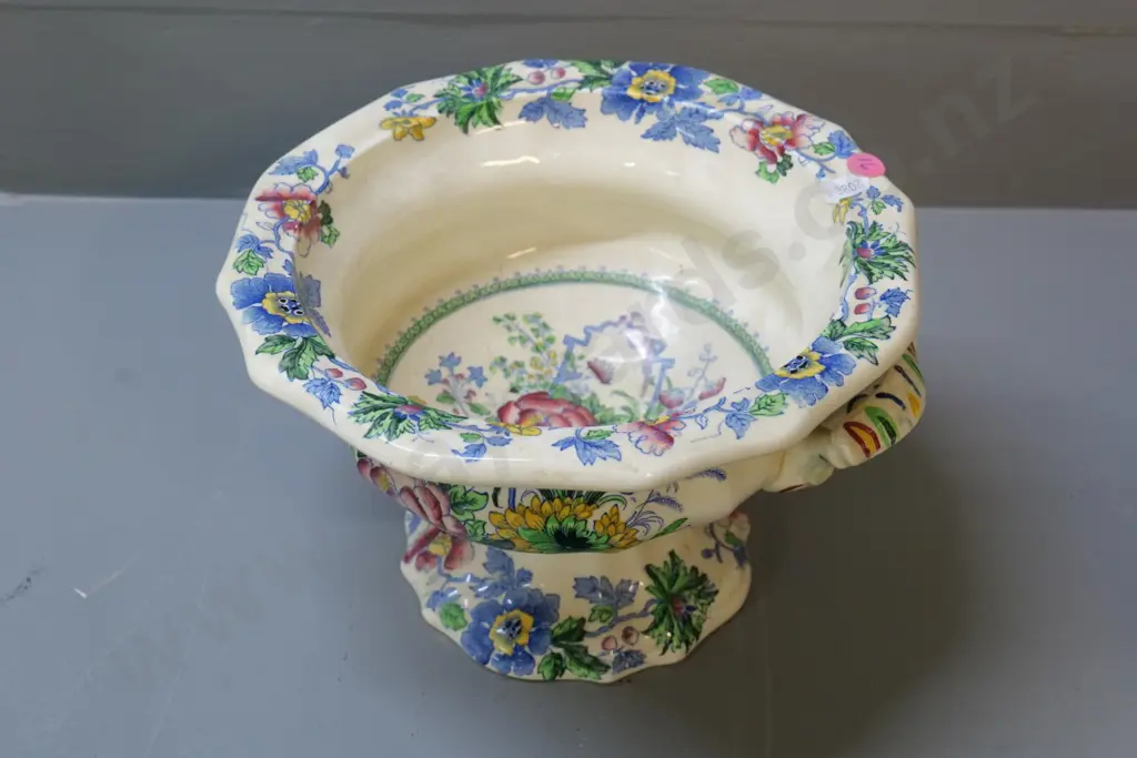 Masons Strathmore pattern large handled comport bowl H-150 D-260 Image 1++