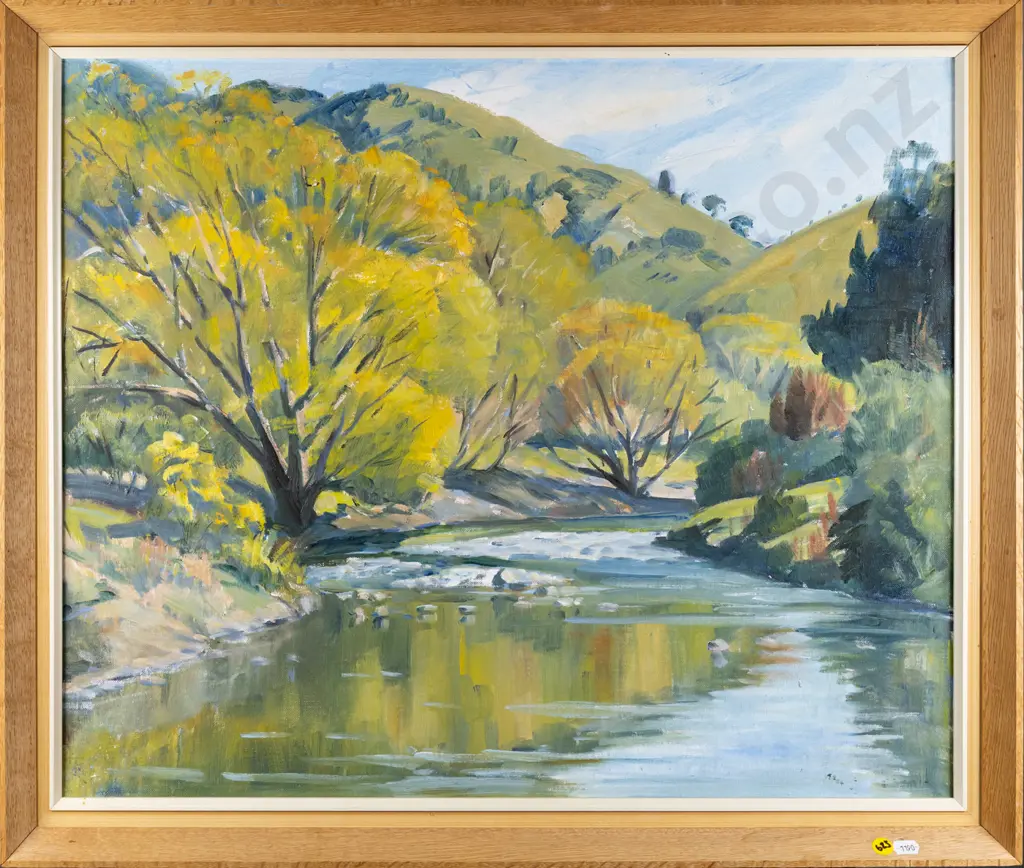 Olive Becker - framed oil "Autumn in Maitai Valley" H-500 W-600 Image 1++