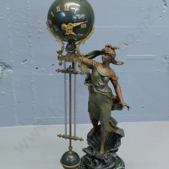 Moreau La Perle mystery clock - circa 1900. H-480