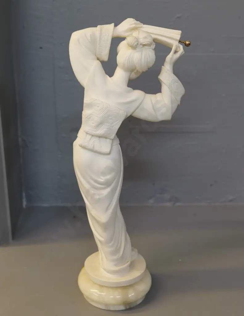 composite? Japanese geisha figure on marble base - H390 Image 1++