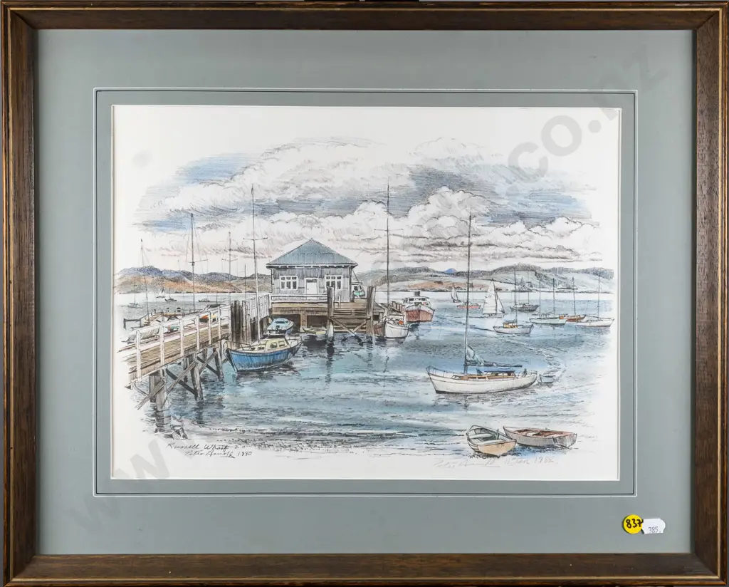 signed framed digital Peter Arnold print "Russell Wharf" H-270 W-380 Image 1++