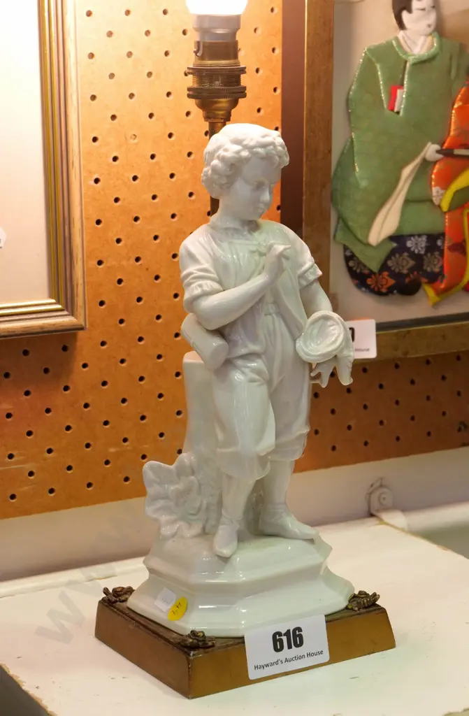 figural porcelain and metal table lamp base, no shade H340 Base 120 x 120 Image 1++
