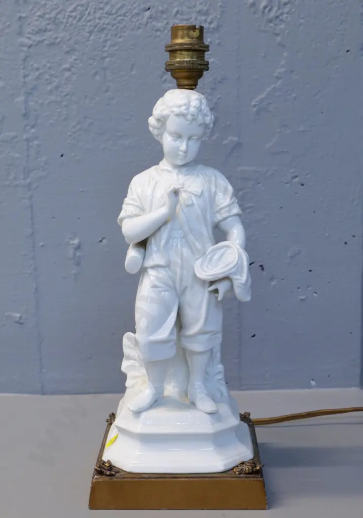 figural porcelain and metal table lamp base, no shade H340 Base 120 x 120 Image 1++