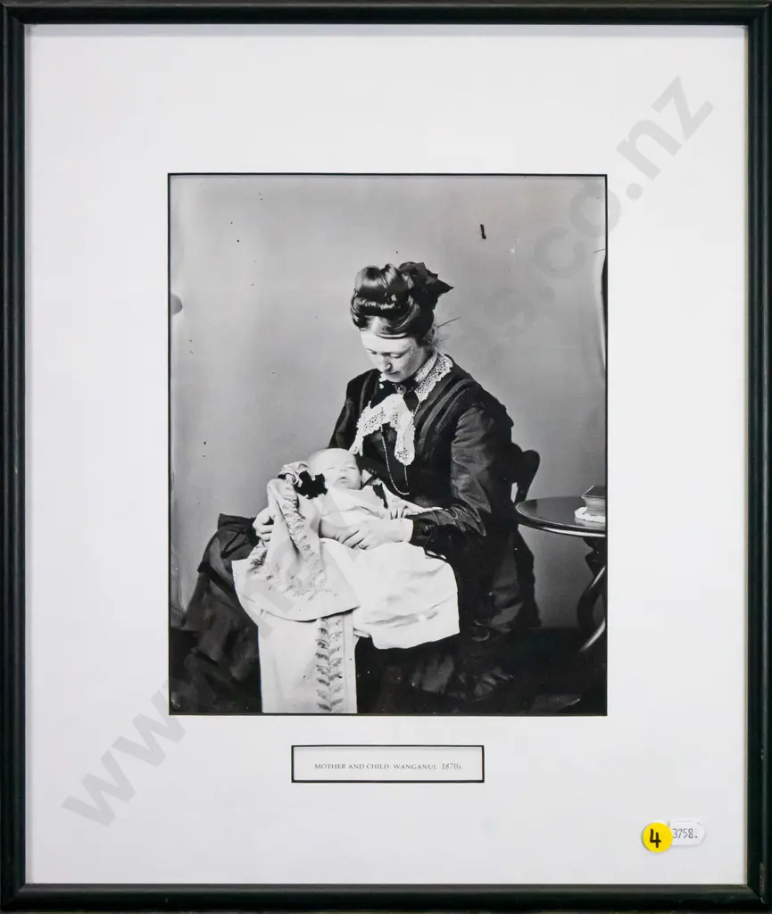 framed digital photo print - Mother and child, Wanganui 1870s H-250 W-210 Image 1++