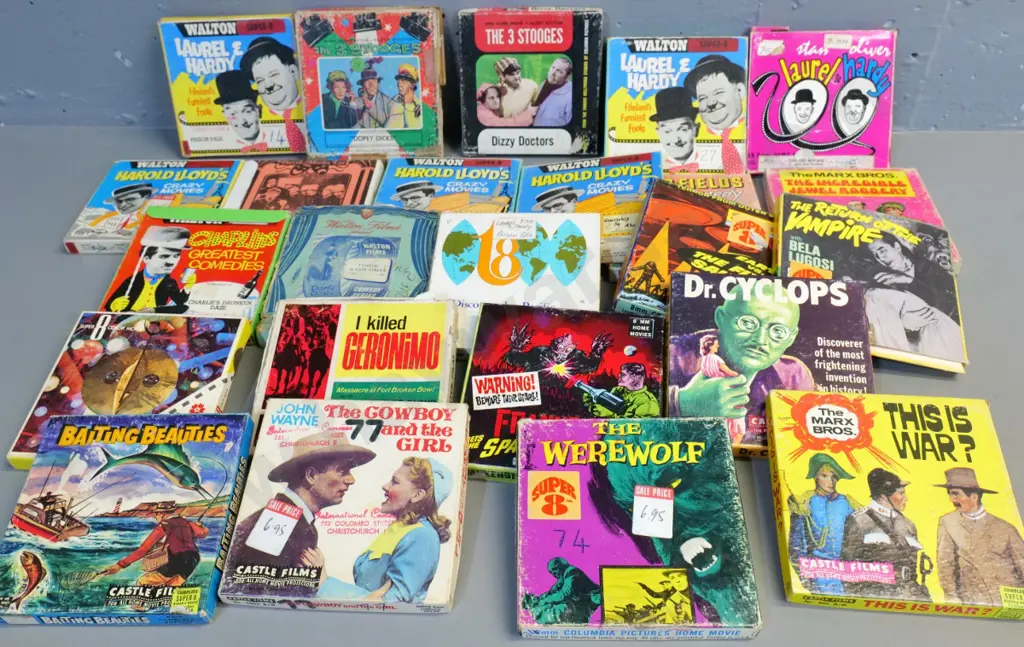 assorted 8mm films on 5" reels - comedies, monster movies, etc. Image 1++