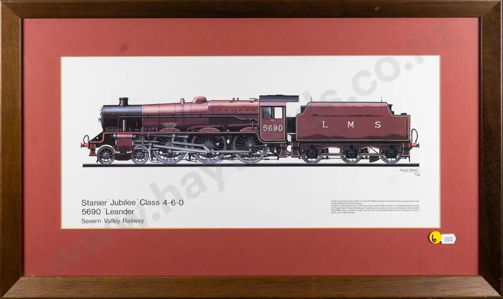 framed ltd edition print 6/86 - locomotive 5690 Leander H-190 W-430 Image 1++