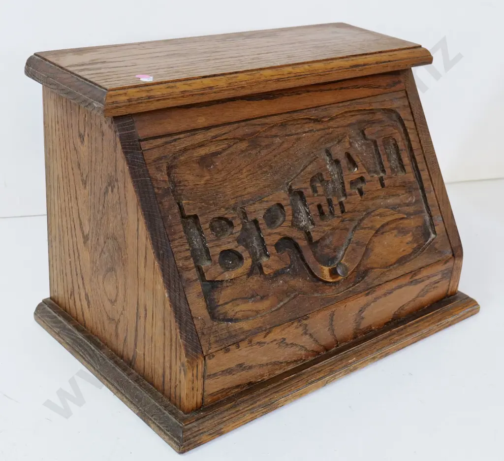 heavy oak bread bin H-350 W-460 D-290 Image 1++