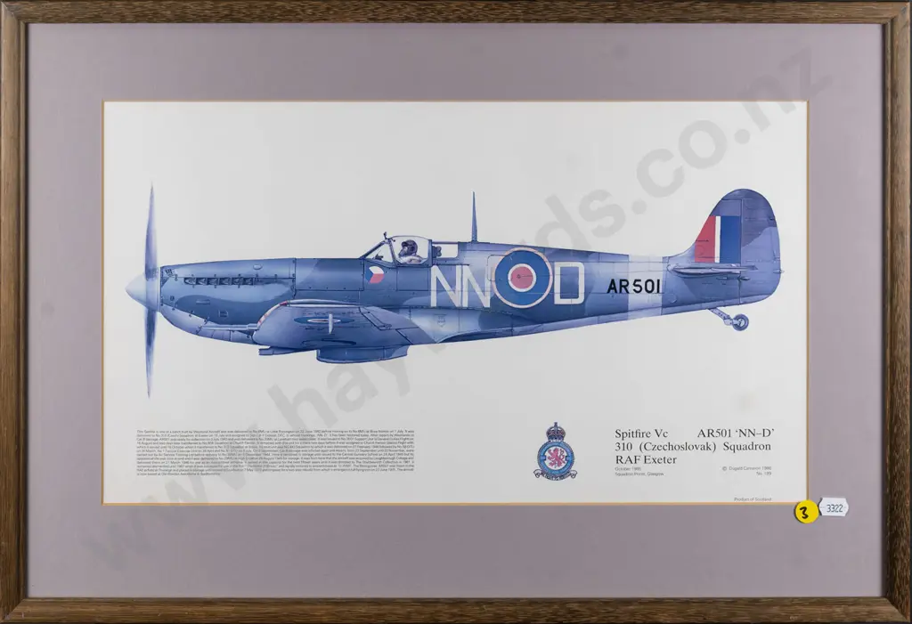framed print - Spitfire AR501 H-250 W-430 Image 1++