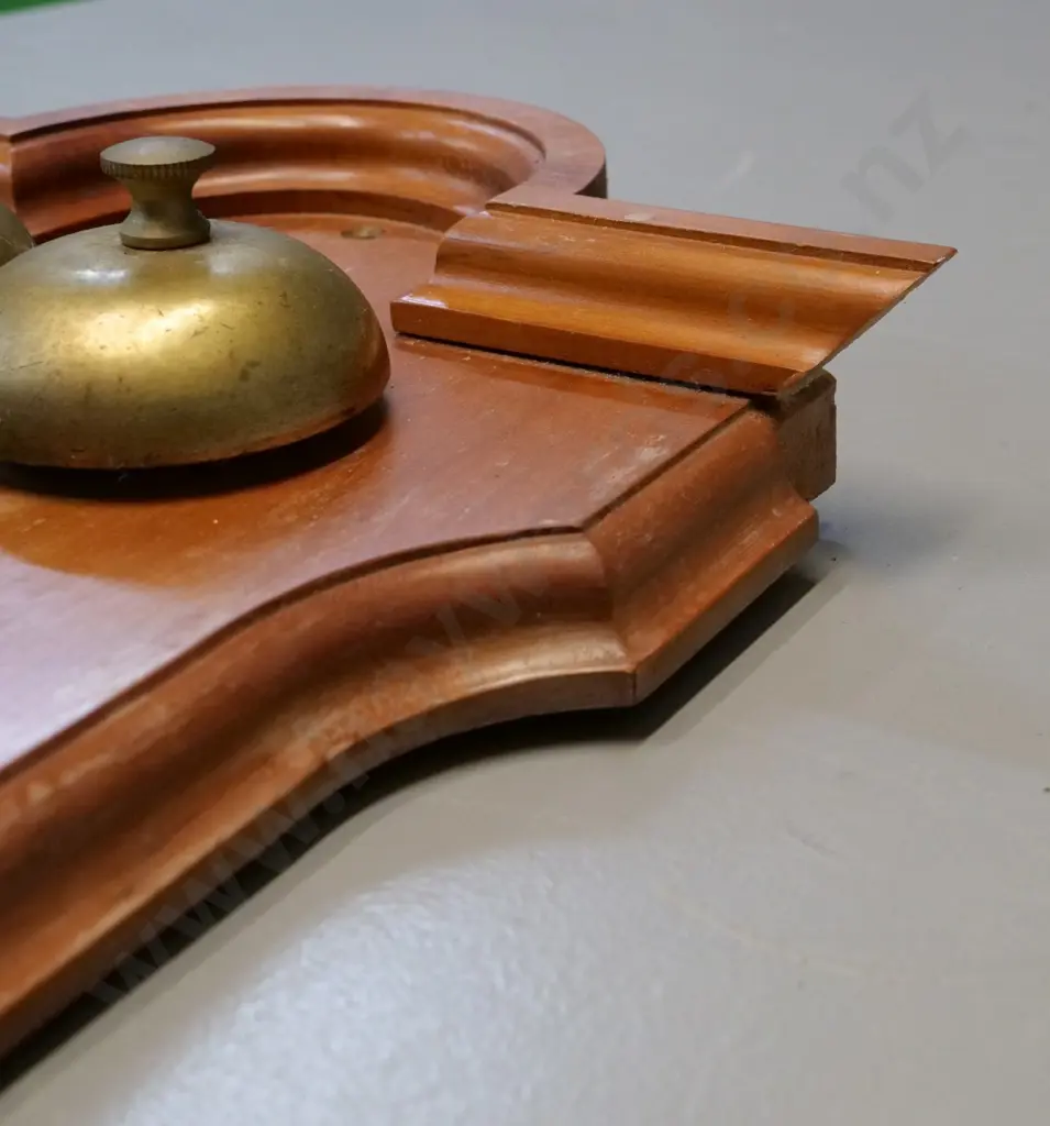 vintage walll-mount telephone modified with dial mechanism - some damage to wood, pitting to brass etc. H-600 W-270 Image 1++