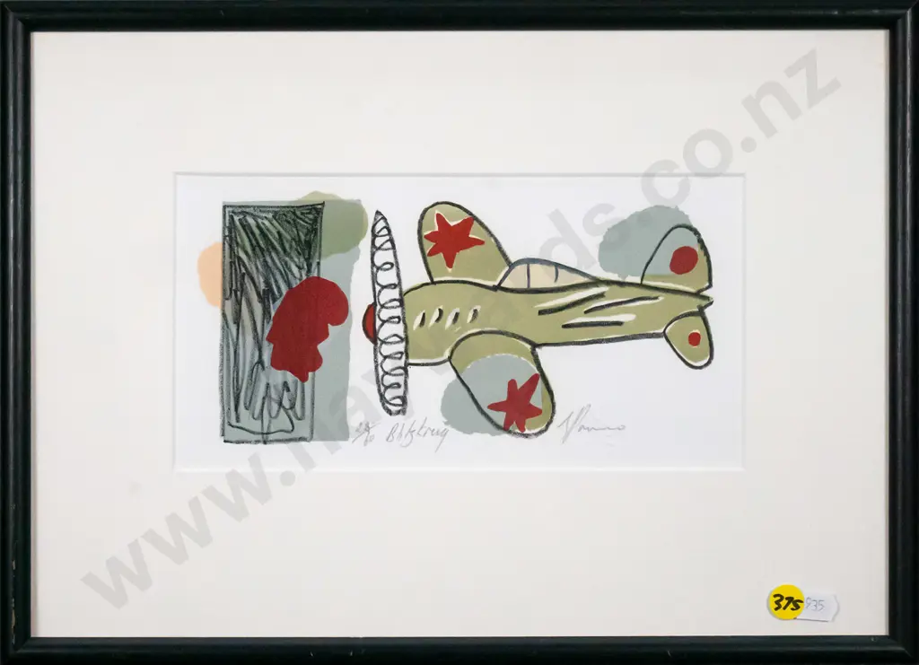 illegible signature - framed ltd edition 28/60 "Blitzkrug" H-120 W-230 Image 1++