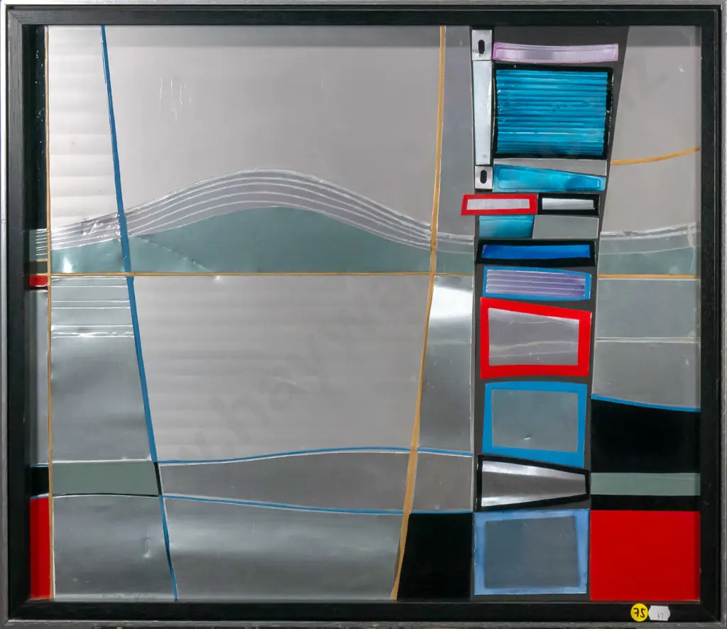 Rita Blakeley - framed aluminium collage (scratching) H-460 W-560 Image 1++