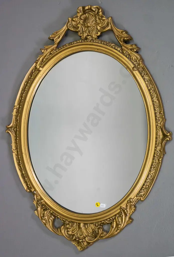 gilt framed wall mirror H-740 W-530 Image 1++