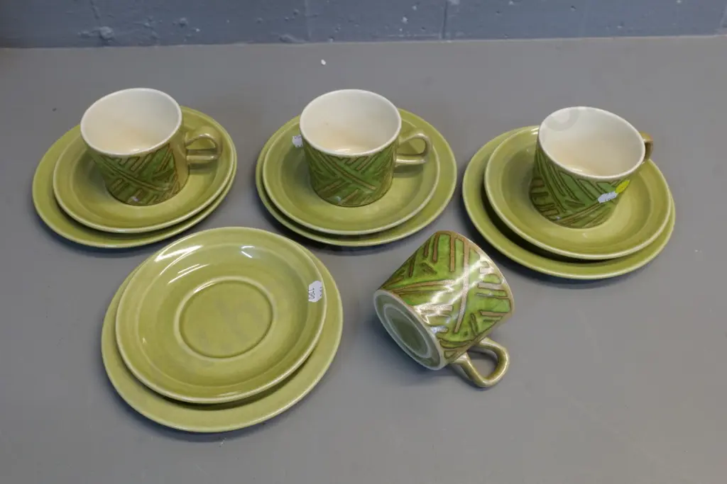 4 retro green Crown Lynn trios Image 1++
