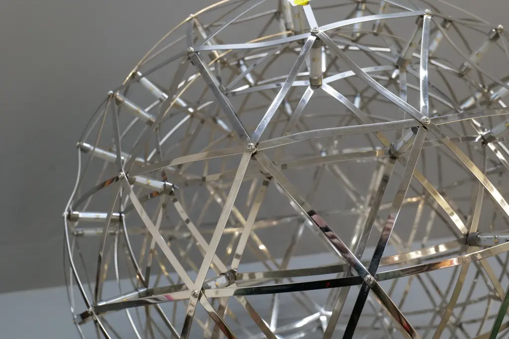 large skeletal chrome spherical hanging LED light fitting with transformer - untested. Diameter 600 Image 1++