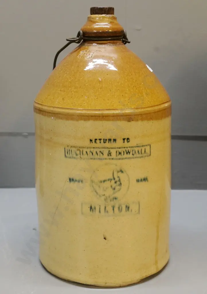 Stone crock, one gallon, Buchanan and Dowdall, Milton, Milton Potteries, condition good, couple Image 1++