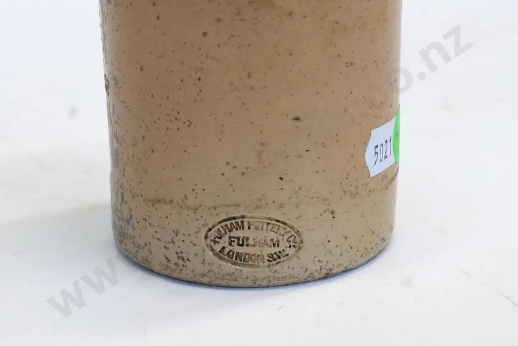 Dumpy ginger beer bottle, Thomsons and Co, Dunedin, maker Fulham Potteries, London, Image 1++