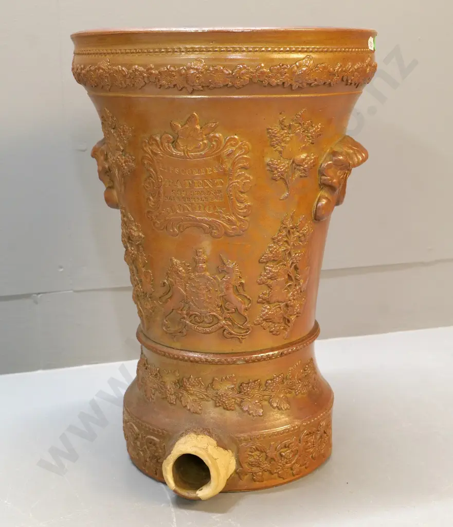 Stone water filter, approx three gallon, Lipscombe Company, London, condition average, spout Image 1++
