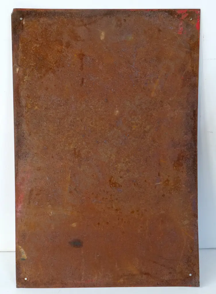 painted metal Coca-Cola advertising sign - paint wear and corrosion H-570 W-400 Image 1++