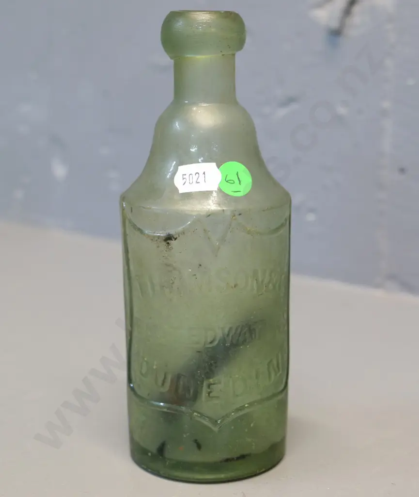 Thomsons and Co aerated waters Dunedin and Oamaru, Edwards Patent, small chip on top, condition is cloudy Image 1++
