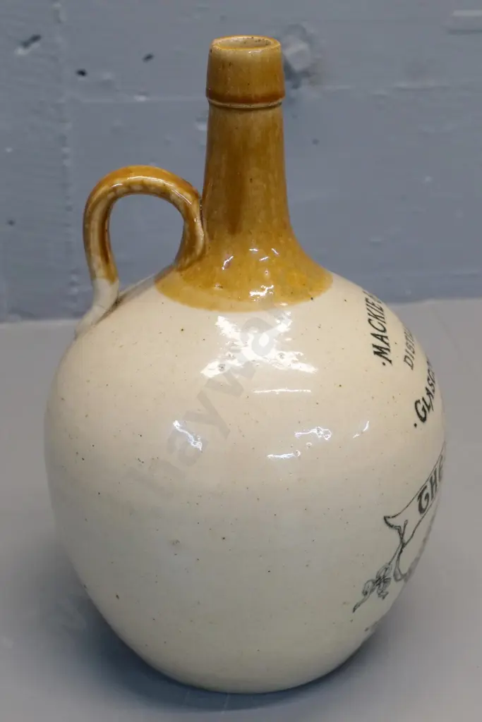 ceramic whiskey jug, The Islay Blend Whiskey, MacKie and Co Distillers Glasgow, Islay, Image 1++