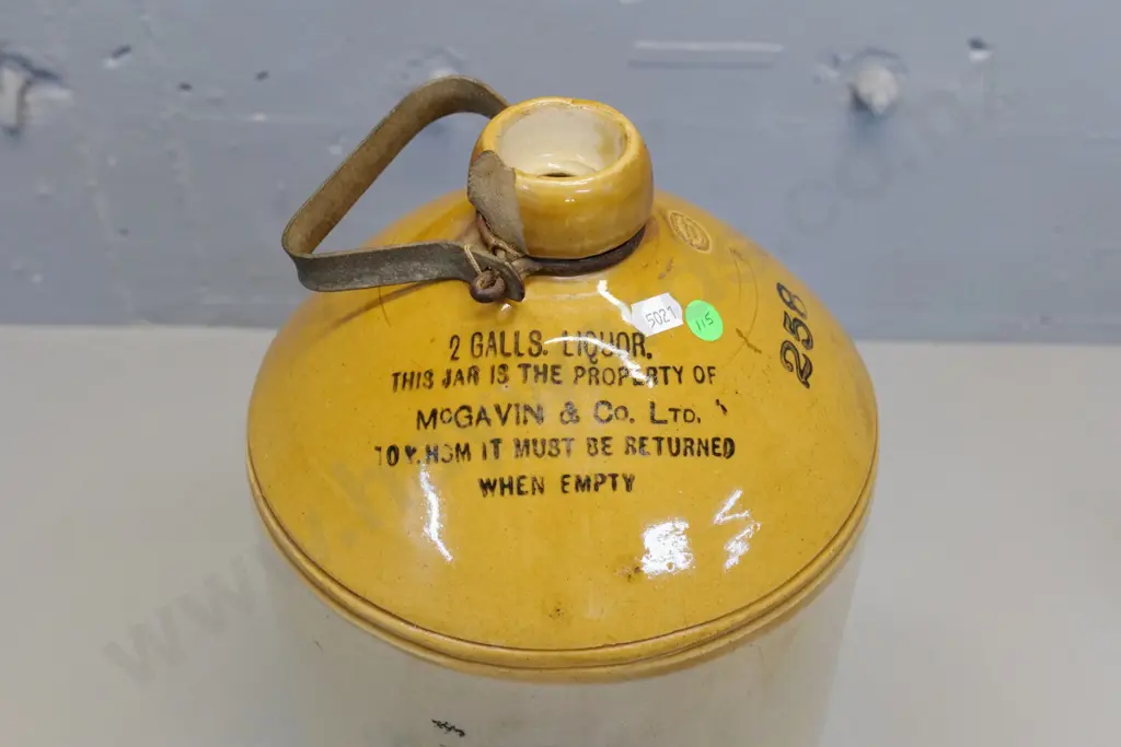 stone crock, two gallon, McGavin and Co. Ltd Dunedin, Union Brewery, condition average, Image 1++