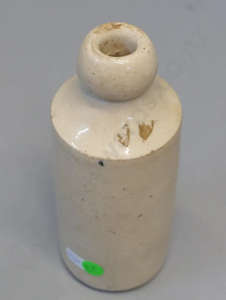 Dumpy ginger beer bottle, cork stopper, Lees and Evans, Christchurch, condition good, small Image 1++