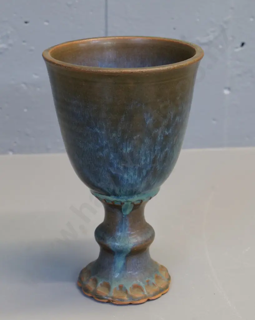 studio pottery goblet, no marks H195 Image 1++
