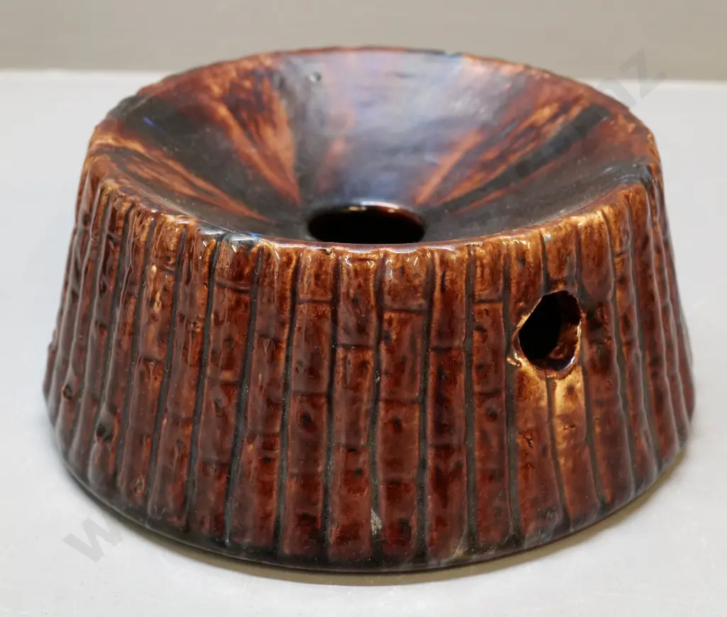 ceramic spittoon, unmarked but attributed to Milton Pottery, bamboo design, condition very good Image 1++