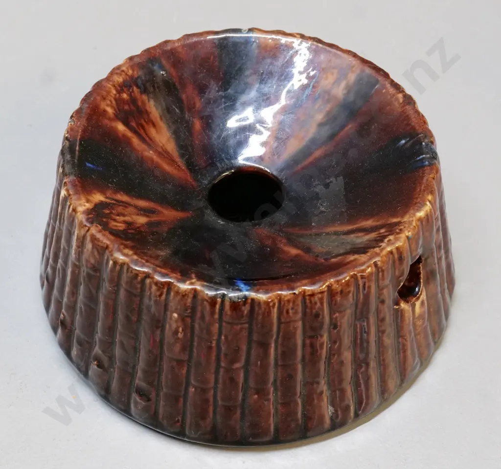 ceramic spittoon, unmarked but attributed to Milton Pottery, bamboo design, condition very good Image 1++