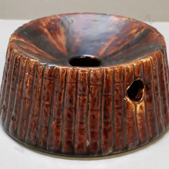 ceramic spittoon, unmarked but attributed to Milton Pottery, bamboo design, condition very good