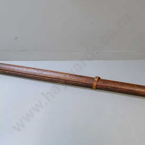 large set of wood and brass tripod legs w/ threaded top plate - L-1470