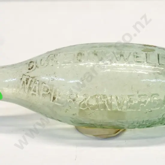 Torpedo bottle, Thomson and Co, 4 Citys, condition good, fracture to air bubble, L- 240
