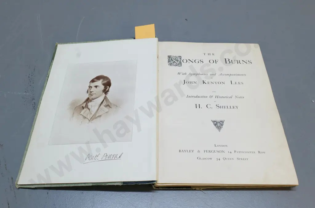 The Songs of Burns - illustrated book of Robbie Burns songs, pub. Bailey & Feguson H-350 W260 covers very worn Image 1++