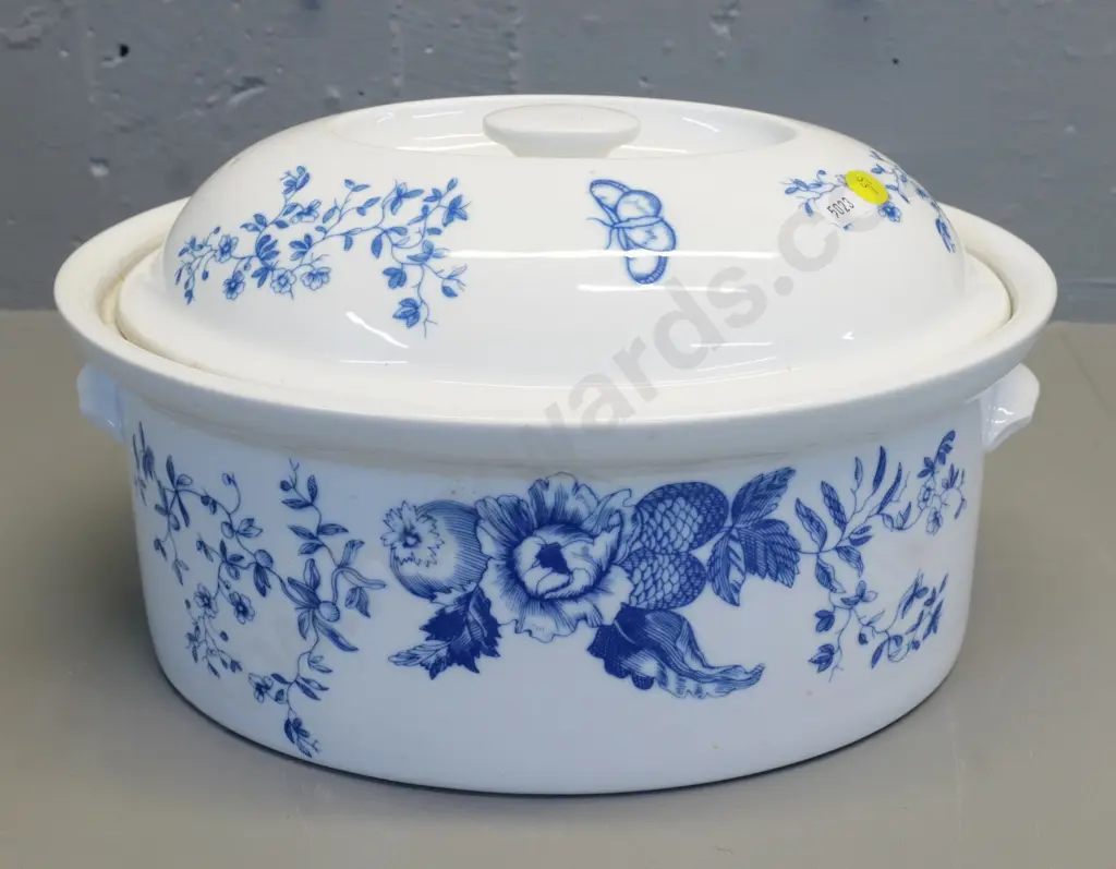 large Royal Worcester Rhapsody pattern lidded casserole - shape 24, size 1. H-180 L-310 Image 1++