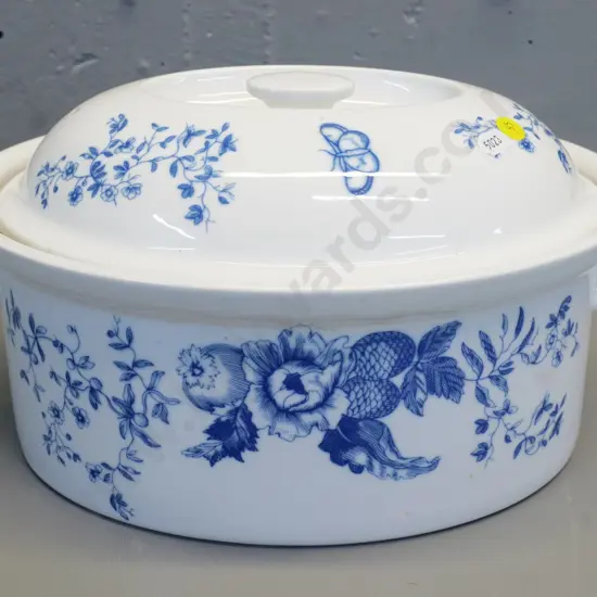 large Royal Worcester Rhapsody pattern lidded casserole - shape 24, size 1. H-180 L-310