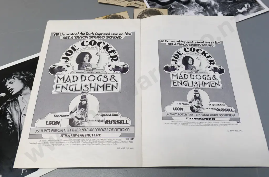 film and music promo items - Roger Daltrey Tommy photos, Mick Jagger, Joe Cocker Mad Dogs & Englishmen booklet Image 1++