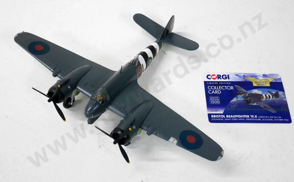 Corgi Aviation Archive 1:72 die-cast RAF Bristol Beaufighter TF.X with limited edition card Image 1++