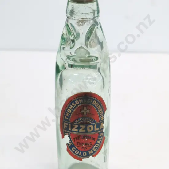 marble bottle, Thomsons and Co Dunedin 1907, label Fizzola, condition very good, H-240