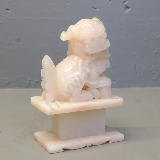 pink alabaster foo dog figure H180 L110 W65
