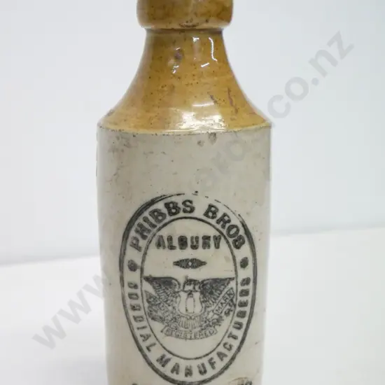 Dumpy ginger beer bottle, Phibbs Bros Albury Cordial Manufacturers, condition poor, chip to top